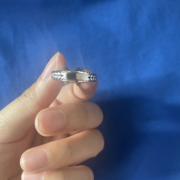 David Yurman Sterling Silver Diamond Pearl Ring Cable Collectibles - Picture 6 of 8